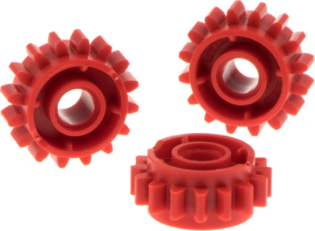 3x Lego Technic Zahnrad rot 16 Zähne Kupplung auf beiden Seiten 6100930 18946