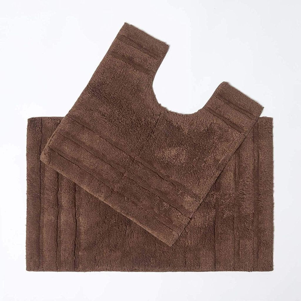 HOMESCAPES Badematten Set 2tlg Spa Surpreme Braun