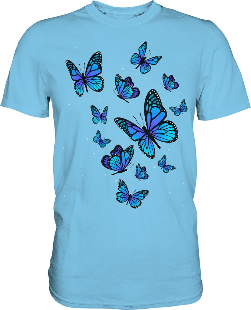Blaue Schmetterlinge T-Shirt – Sky Blue / XXL Produktbild 