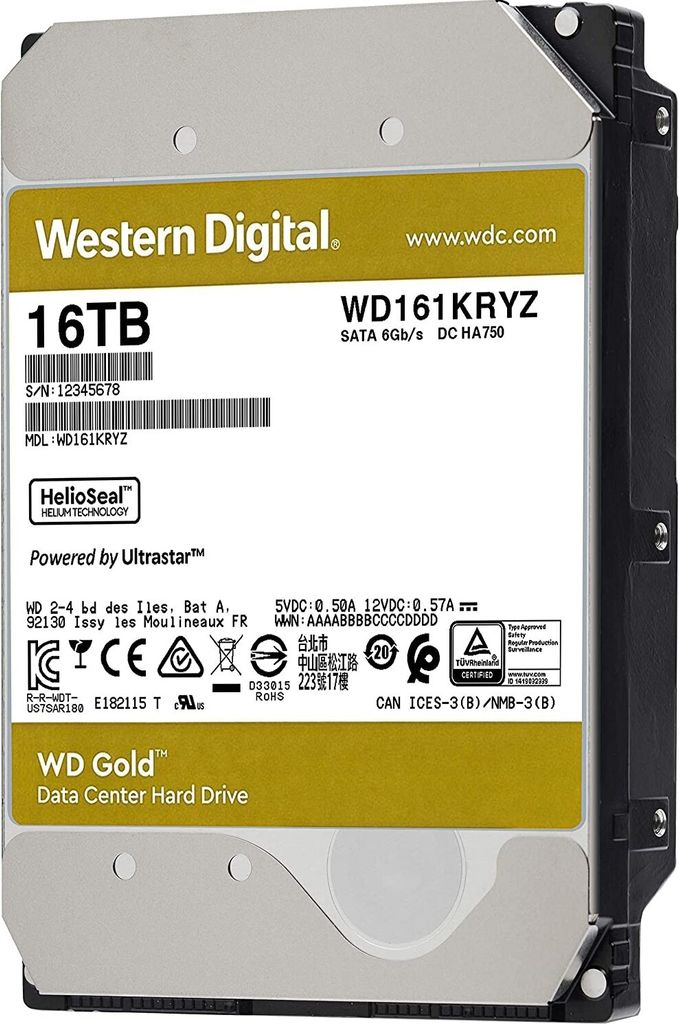 WD Gold Enterprise Class 16 TB, Festplatte, (SATA 6 Gb/s, 3,5", WD