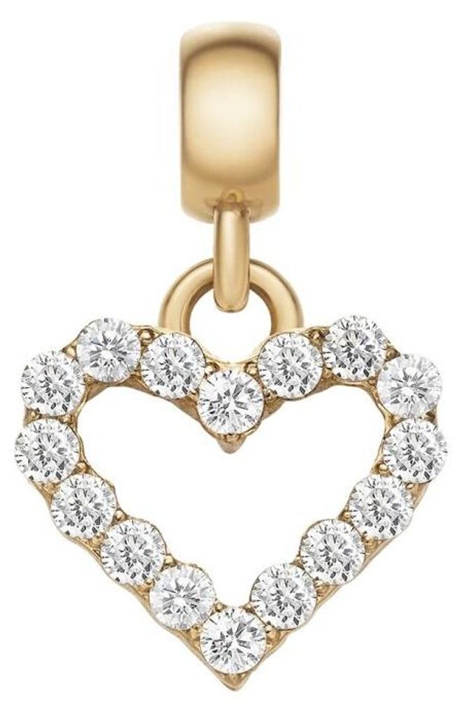 Vergoldeter Herzanhä nger mit klaren Kristallen Charms DW00400432