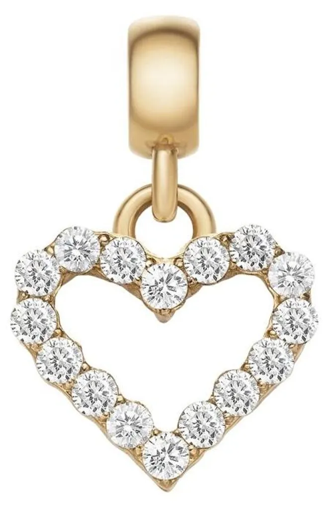 Bijou Pendentif Cœur en Plaqué Or avec Cristaux Brillants pour Femme