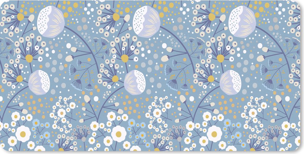 MuchoWow Schreibtischunterlage Muster - Kamille - Blumen 80x40 cm - XXL Mauspad - Gaming Mauspad