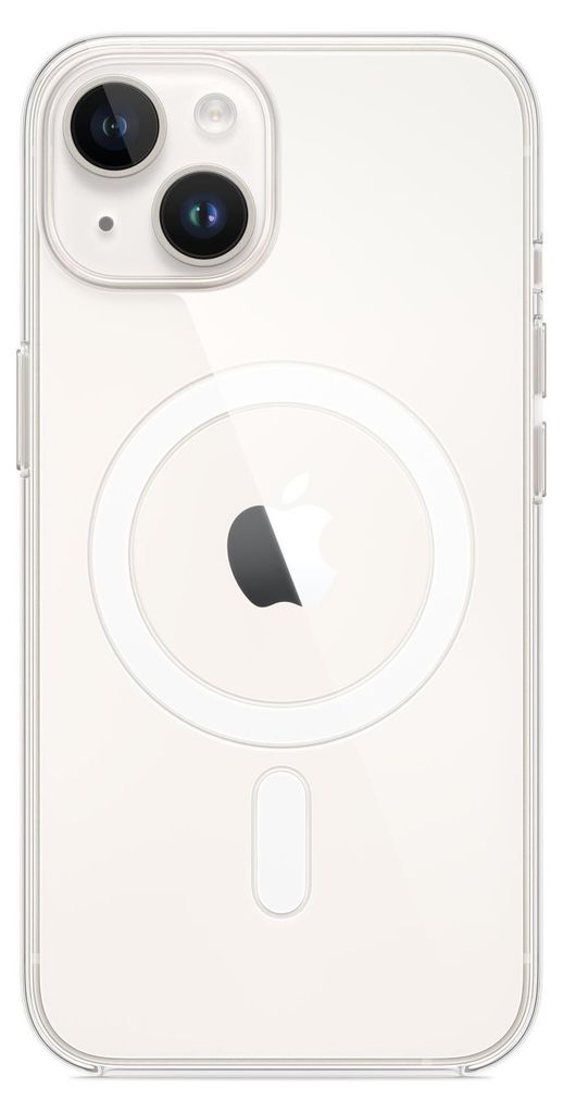 The back of a clear iPhone case with MagSafe.