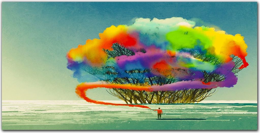 Coloray Bild aus Acryl 140 cm x 70 cm - Wohnzimmer Bild auf Acrylglas Wanddekoration Gehärtetes Acryl Dekoration Küche - Baum