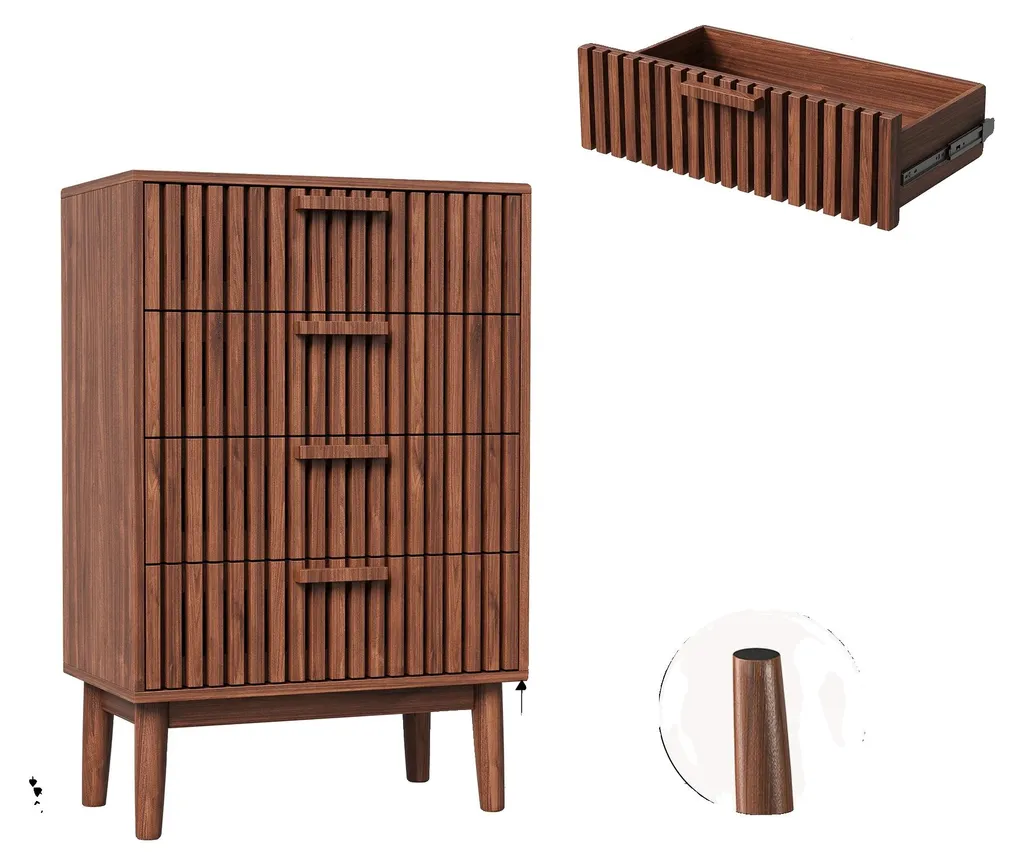 Commode rangement 4 tiroirs marron foncé pour organiser votre maison