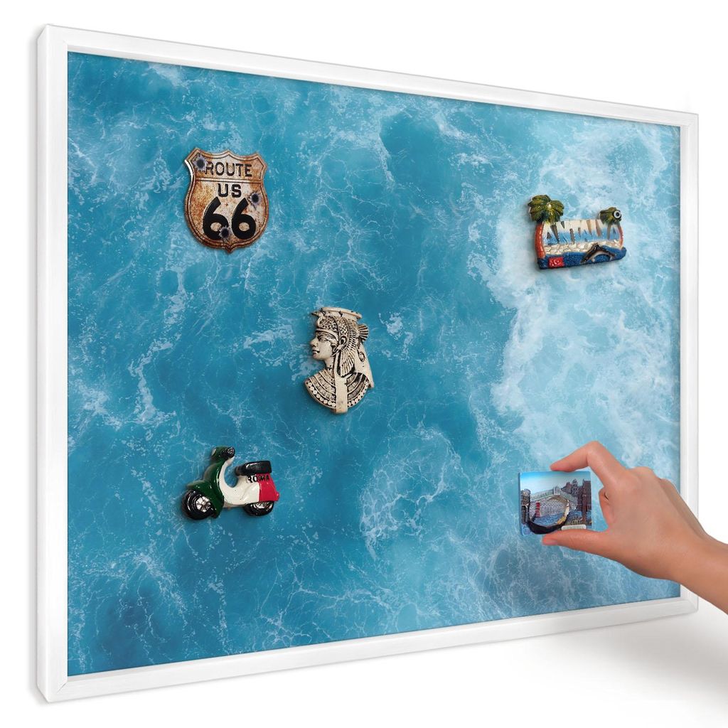 Magnettafel 70x50 cm mit weißem Rahmen - Magnetische Produktbild 