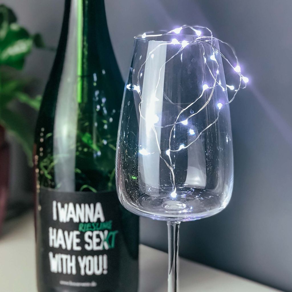 Lichterkette LED kaltweiß Draht Drahtlichterkette Deko Party 20 LEDs Indoor IP20