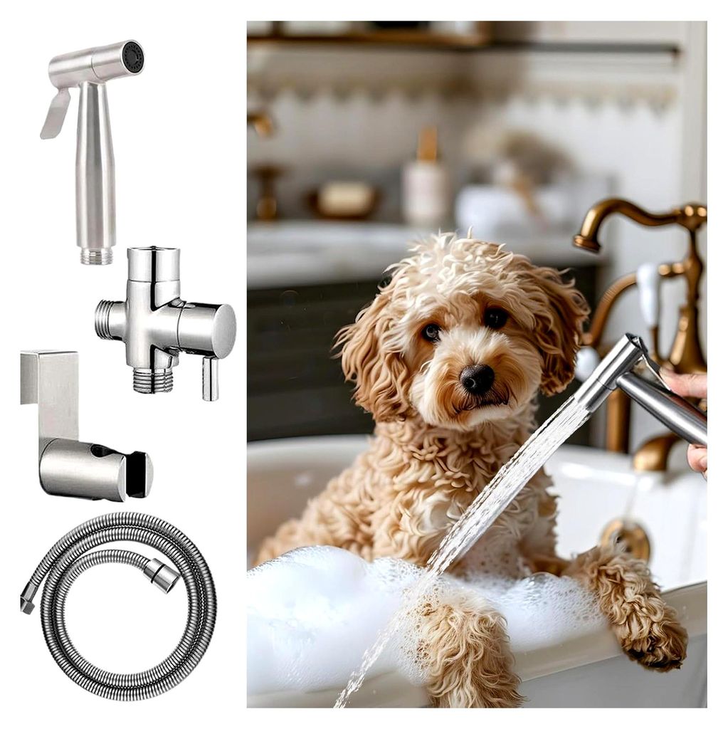 Bidet Sprayer - Stahl Windel Spritzset,Tragbarer Strahlregler Mit Druckregler Badezimmer Zubehör Für Frauen Baby Hygiene