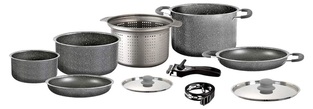 Camping Aluminium Kochtopfset 9+1 Ø22