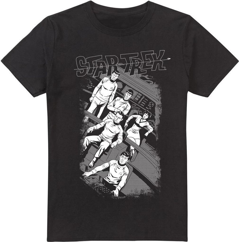 Star Trek - "Tilted Bridge" T-Shirt für Herren TV5985 (M) (Schwarz)