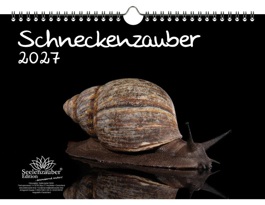 Schneckenzauber DIN A4 Kalender für 2027 Schnecken - Seelenzauber