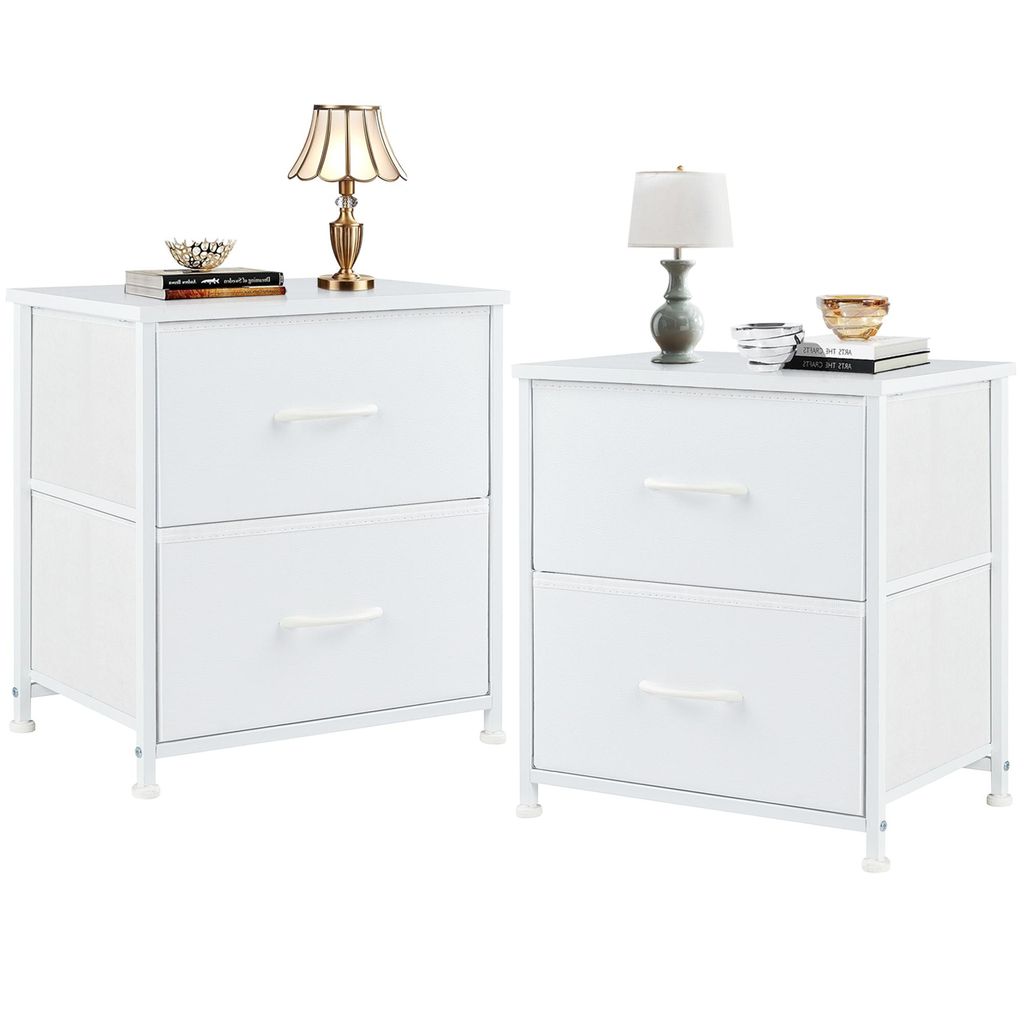 Sweetcrispy lot de 2 tables de nuit, commode de chevet avec Image du produit 