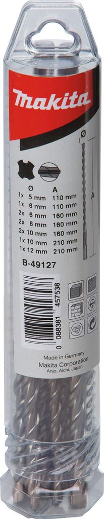 Makita B-49127 SDS-VPLUS boorset, nummer 6, 10-delig Productafbeelding 