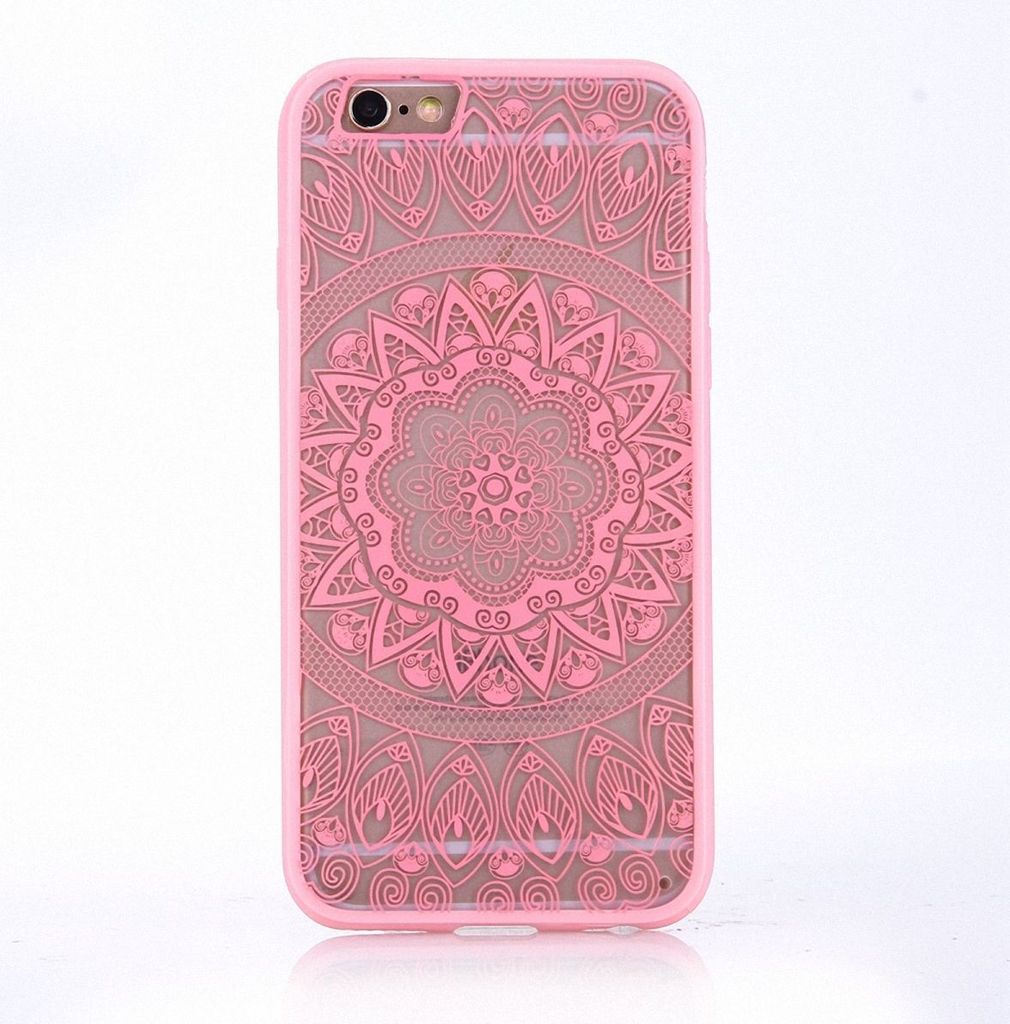 Handy Hülle Mandala für Samsung Galaxy S7 Edge Design Case Schutzhülle Motiv Kreis Cover Tasche Bumper Rosa