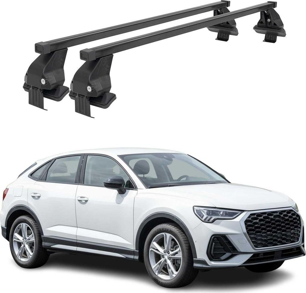 Menabo Dachträger Grundtäger für Audi Q3 F3 Sportback 2019-2025 Schwarz Stahl 2x