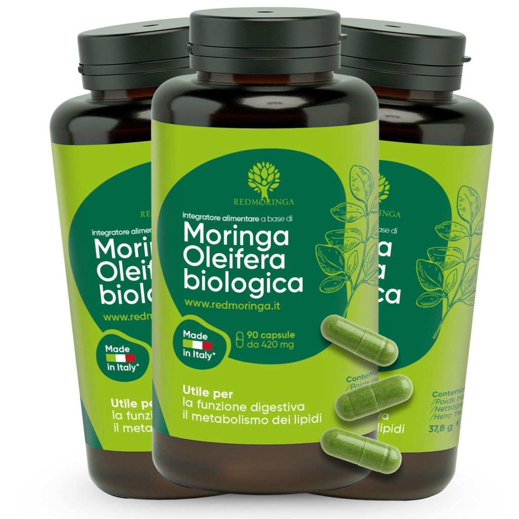 RedMoringa Integratore Moringa Oleifera Biologica | 180 Immagine del prodotto 