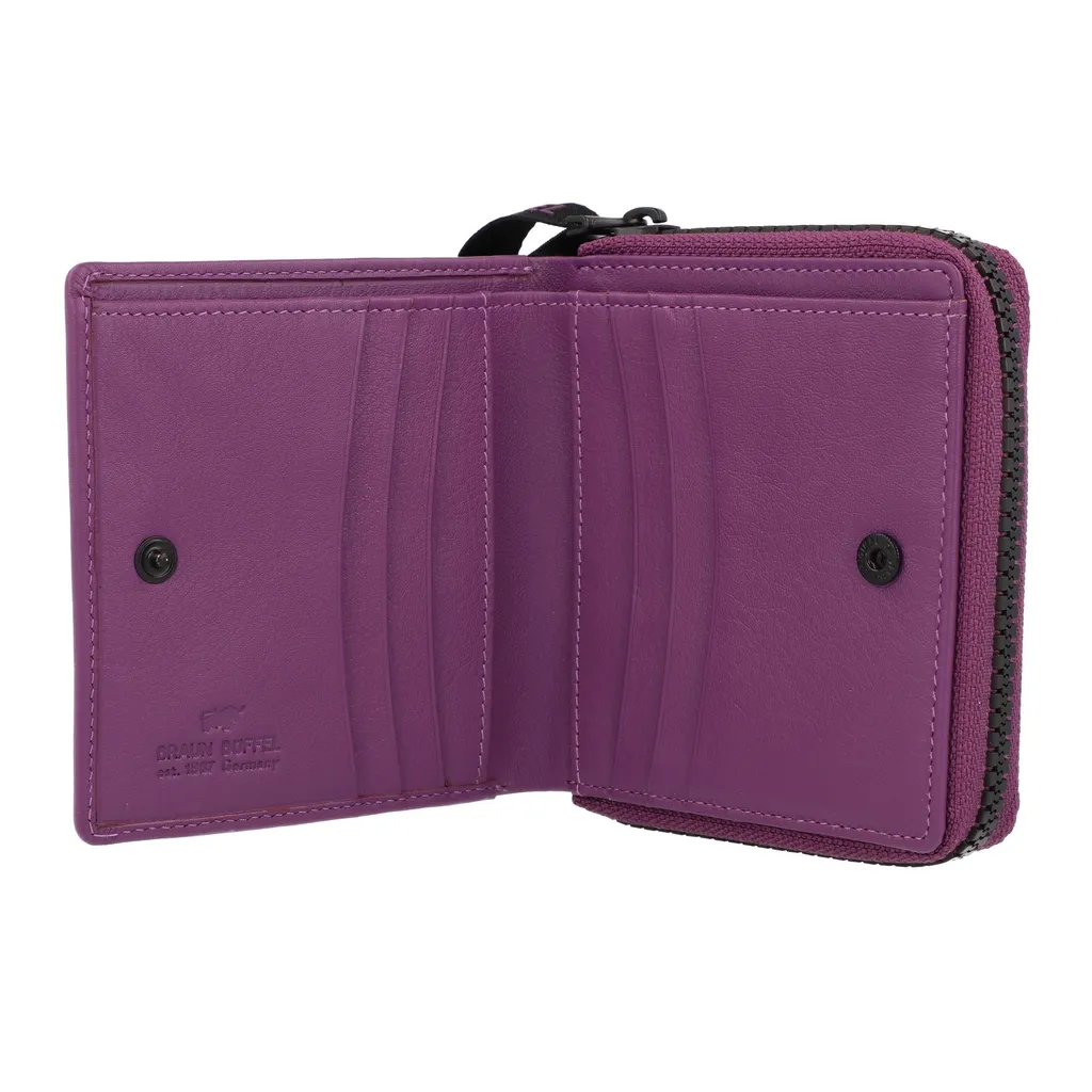 Petit portefeuille cuir pourpre Capri : Idéal pour sacs à main chic - 11