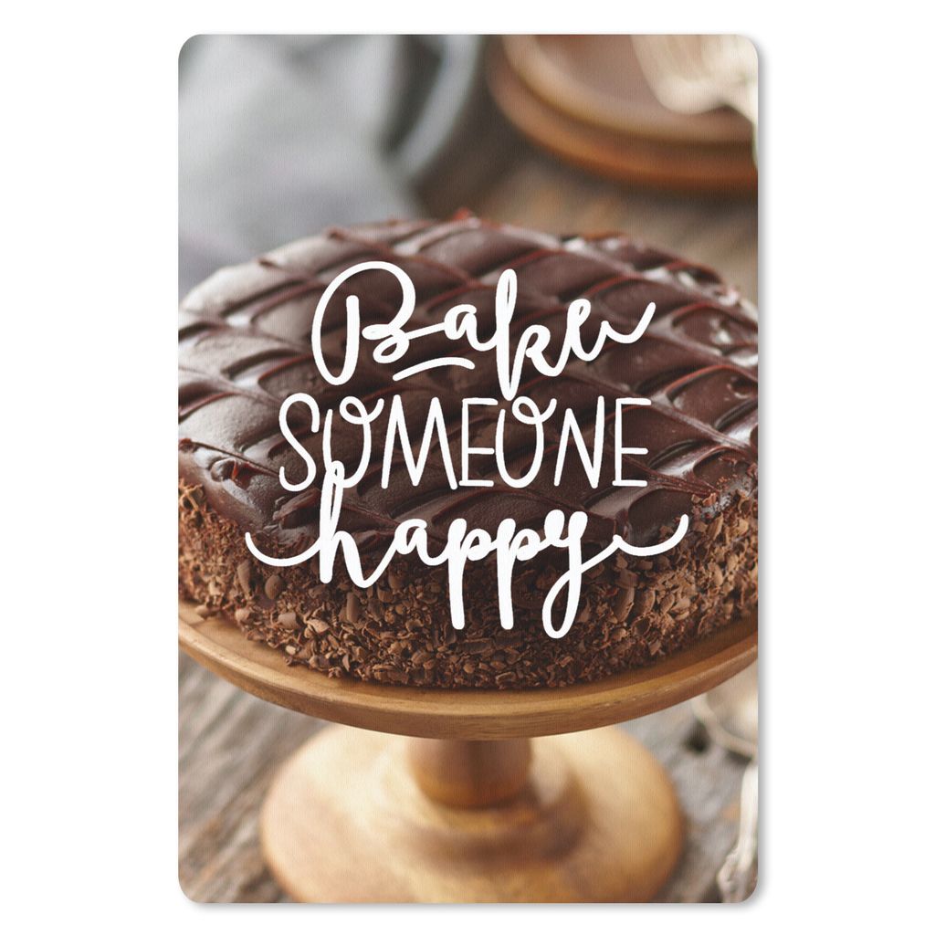 MuchoWow Mauspad Mousepad Sprichwörter - 'Jemanden glücklich backen' - Zitate 18x27 cm - Mousepads - Maus Mat - Pad - Mausunterlage