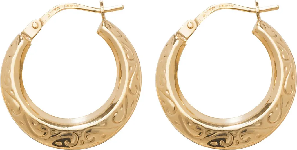 Boucles d'Oreilles Créoles Ovales Or Jaune 375/1000 Bijou de Luxe