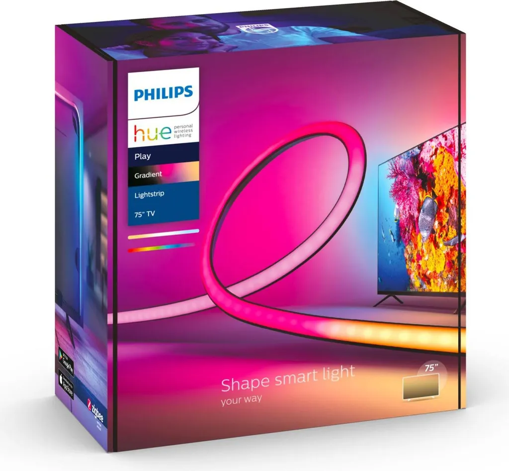 Éclairage Immersion TV 75'' Philips Hue Play Gradient Lightstrip 2 mètres