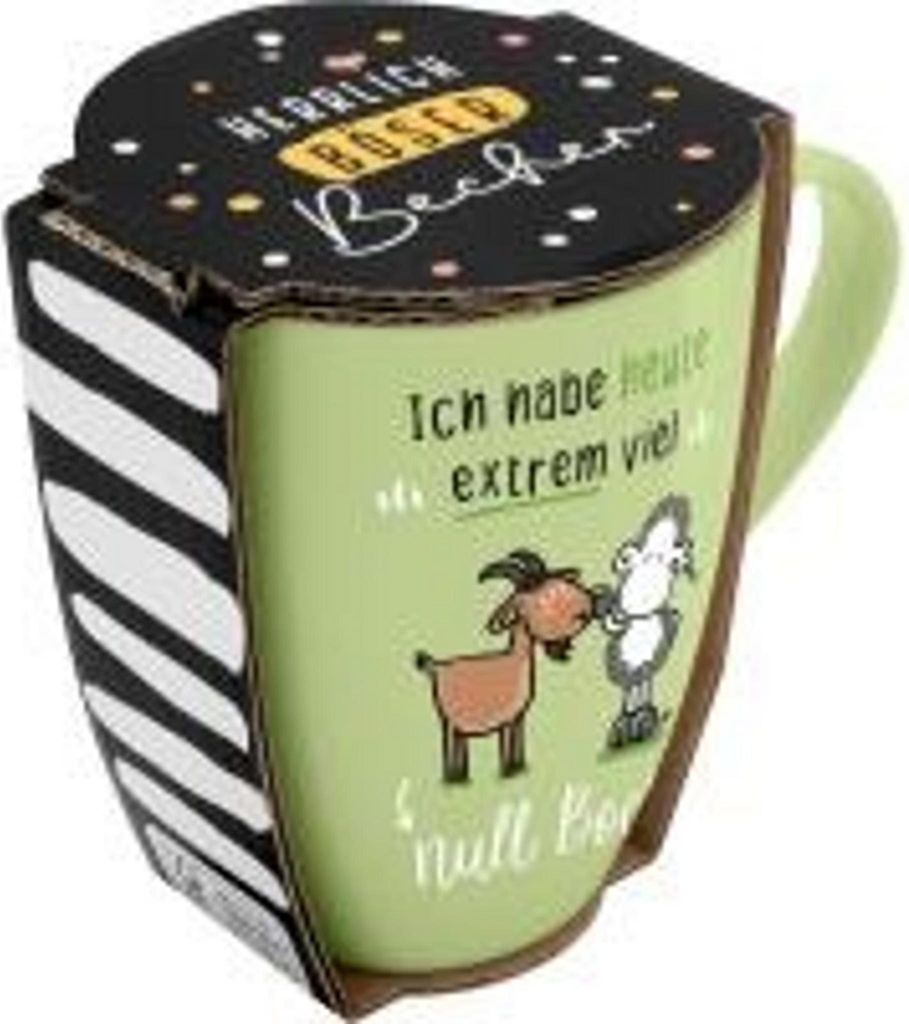 Tasse mit Motivdruck 'Ich habe heute extrem viel null Bock', mit Banderole