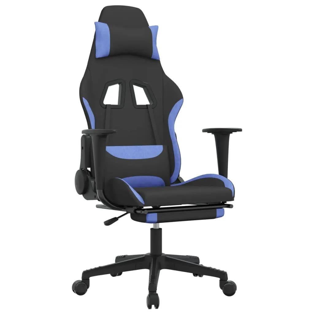 Fauteuil de bureau gaming avec repose-pieds en tissu - Série Ergo Blue 80