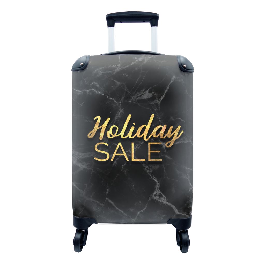 MuchoWow Koffer Handgepäck Trolley Rollkoffer Kleine Reisekoffer mit 4 Rollen - Verkauf - Urlaub - Gold - Marmor - Cabin Size < 55x40x23 cm & 55...