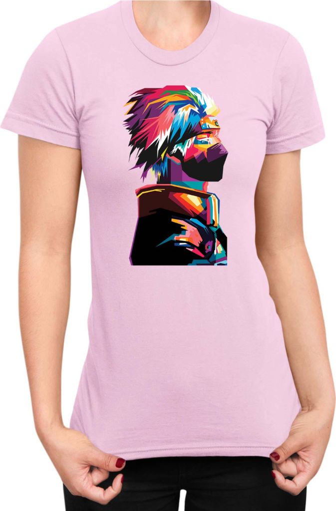 Damen T-Shirt Naruto Kakashi Hatake 06, Lady 2XL / Hellrosa