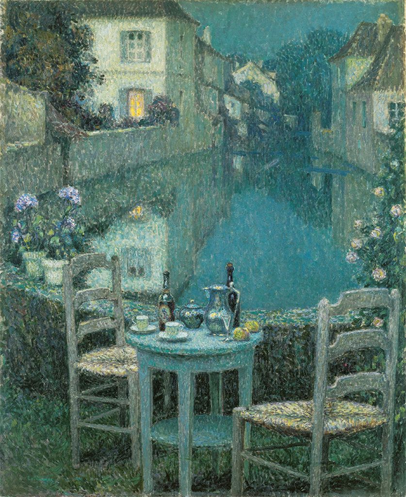 Legendarte - Kunstdruck auf Leinwand - Small Table in Evening Dusk - Henri Le Sidaner - Wanddeko, Canvas cm. 40x50