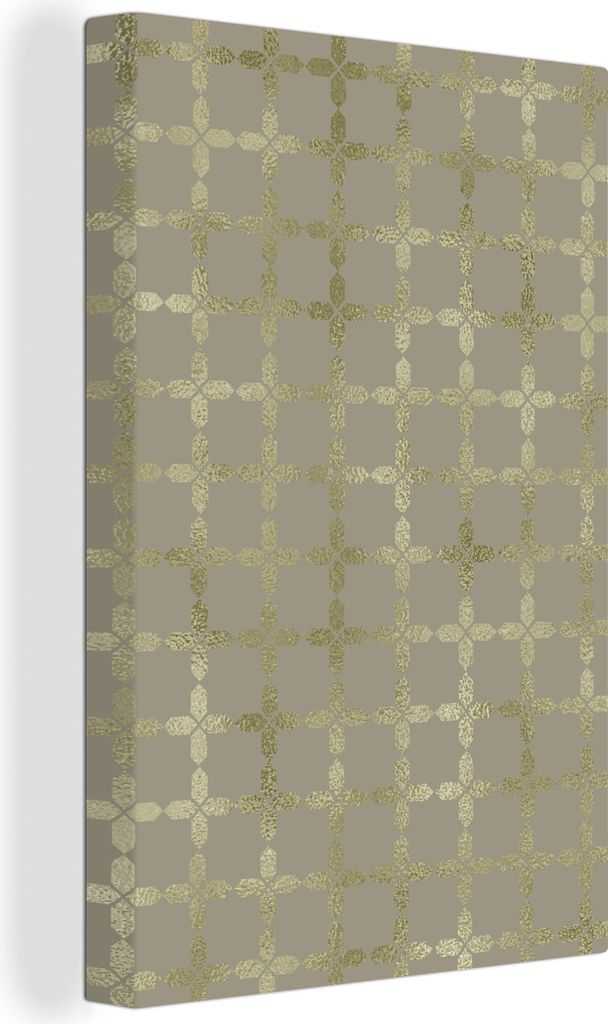 OneMillionCanvasses - Leinwandbilder - 90x140 cm, Muster - Gold - Grau - Luxus, Wandbilder Kunstdruck Wanddekoration - Wandschmucke - Schlafzimmer