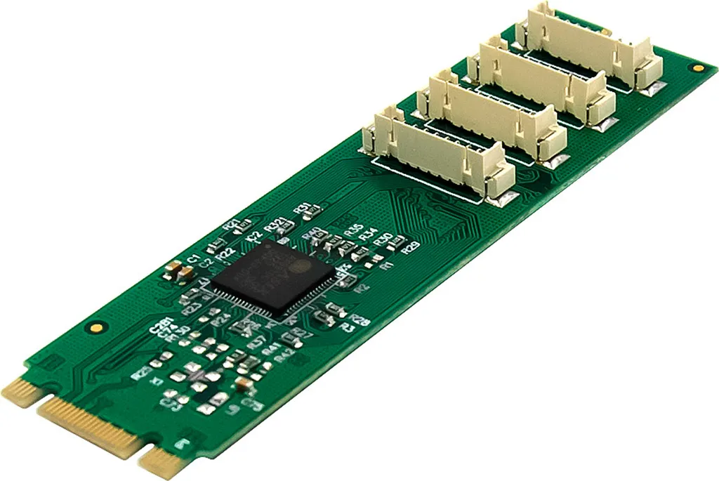 InLine Carte d'interface M.2 vers 4 ports Série RS232 Sub-D 9 broches