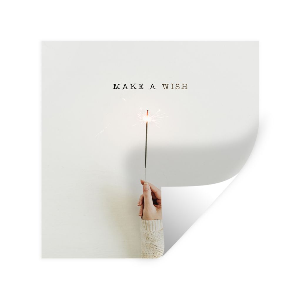 MuchoWow Wandtattoo Wandsticker Wandaufkleber Winter - Zitat - Feuerwerk Sterne 80x80 cm Selbstklebend und Repositionierbar - Wierderverwendbar -...