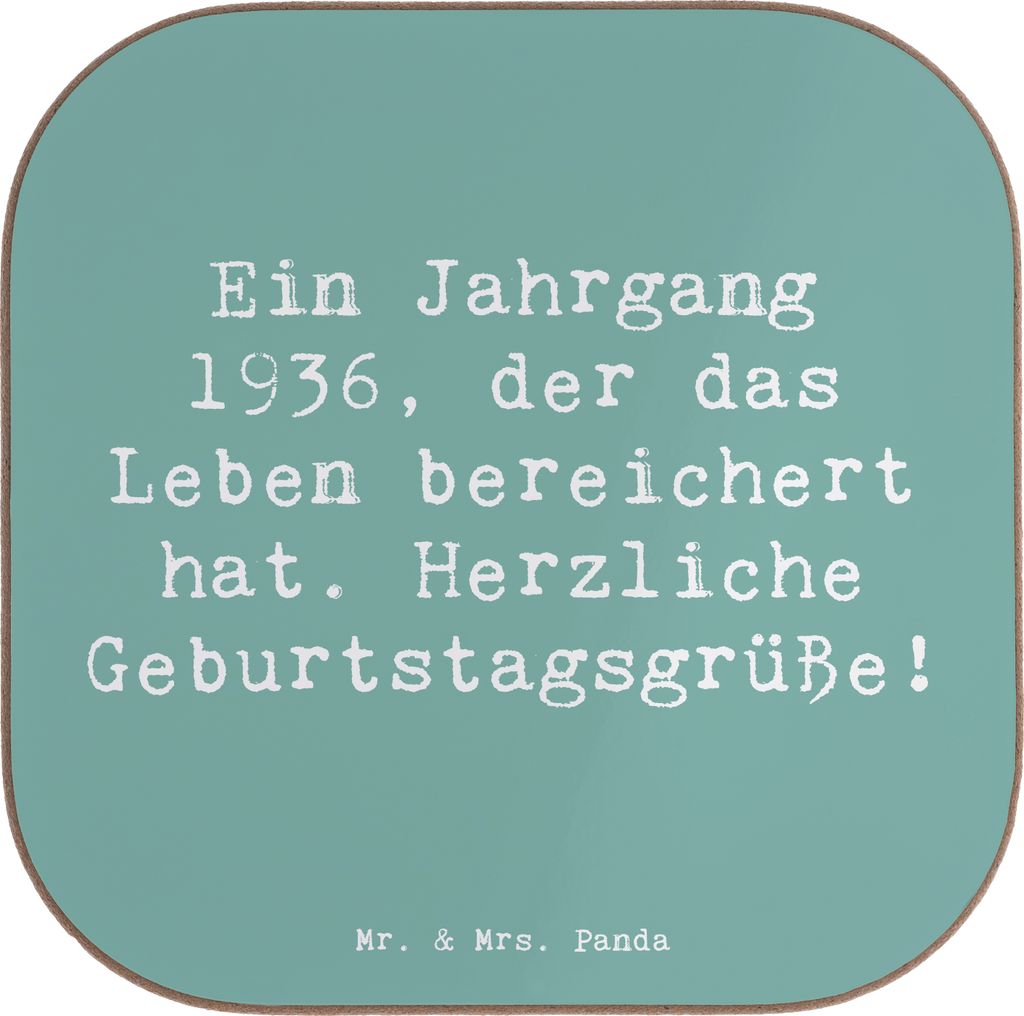 Mr. & Mrs. Panda Tischschoner Spruch 1936 Geburtstag - Meeresbrise - Geschenk, Jubiläum, Untersetzer Gläser, Happy Birthday, geboren, Historische...