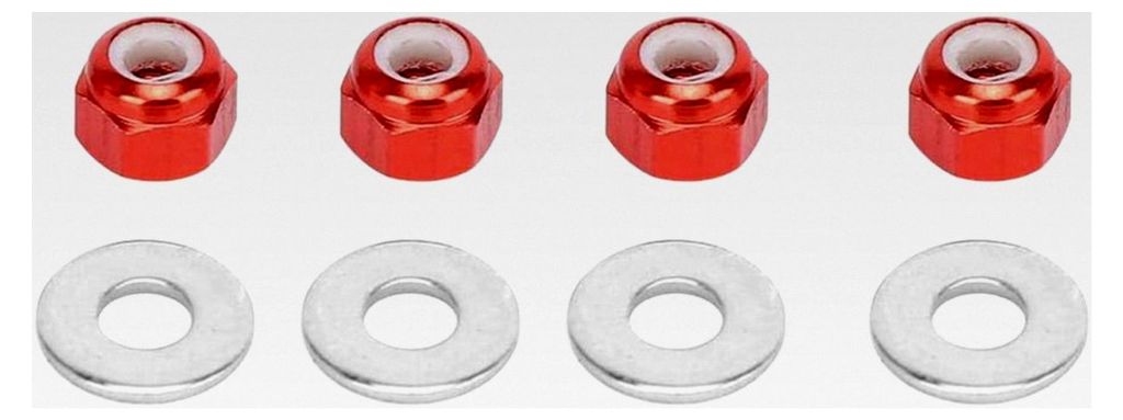 RC Car Radmutter, 4 Stück 3mm Sechskant Kontermutter für Offroad Fahrzeuge