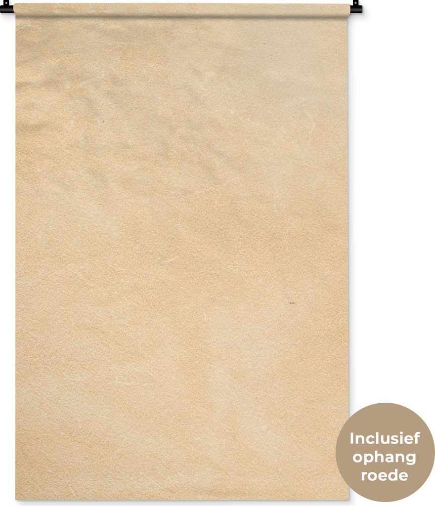 MuchoWow Wandteppich Wandbehang Leder - Strukturiert - Lederoptik - Beige 90x135 cm Tapisserie Dekoration Wandtuch - Baumwolle - Wandskulptur