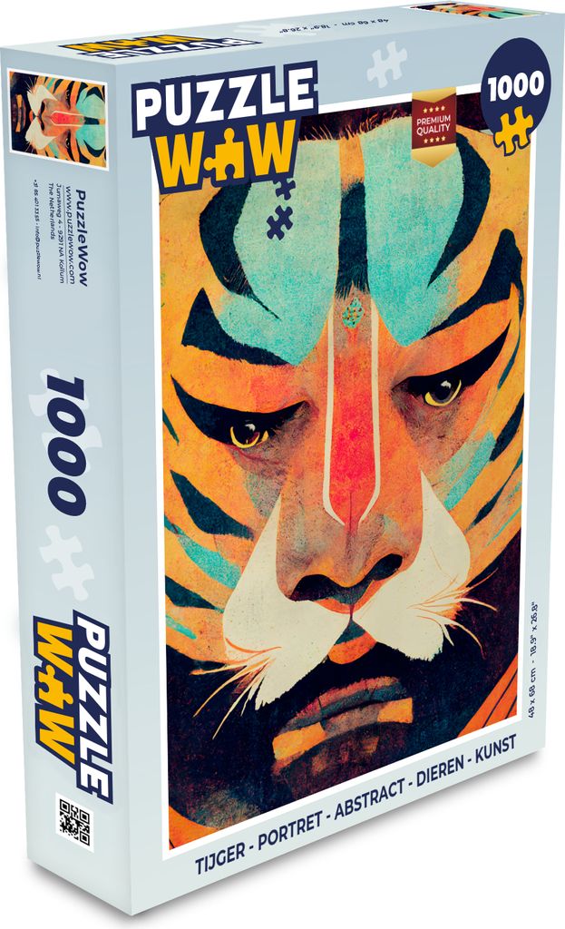 MuchoWow Puzzle 1000 Teile Tiger - Porträt - Abstrakt - Tiere - Kunst - Spielzeug - Alt und Jung - Spiele - Puzzeln
