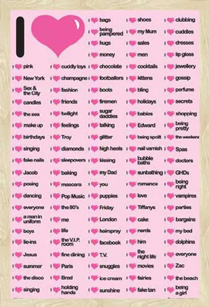 Poster I love beeing a girl avec cadre MDF chêne et vitre acrylique