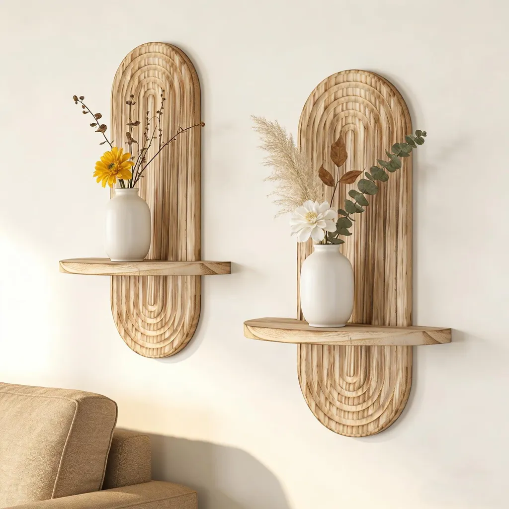 Étagère murale pour chambre bébé décoration bois bohème tendance