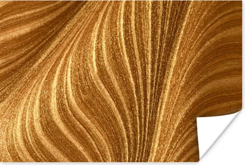 MuchoWow Poster Nahaufnahme von Goldfarbe 90x60 cm - Schlafzimmer