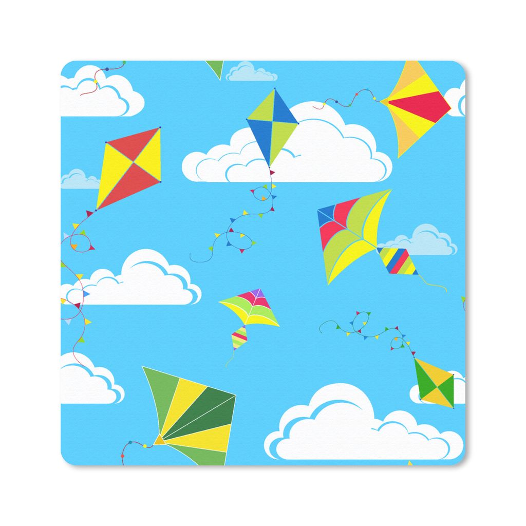 MuchoWow Mauspad Mousepad Drachen - Sommer - Muster 20x20 cm - Mousepads - Maus Mat - Pad - Mausunterlage - Desk Mat - Bureauartikeln