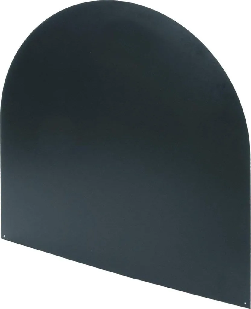 Pedana Protezione Stufa Semicircolare Nera 84x84cm Design Acciaio - 2