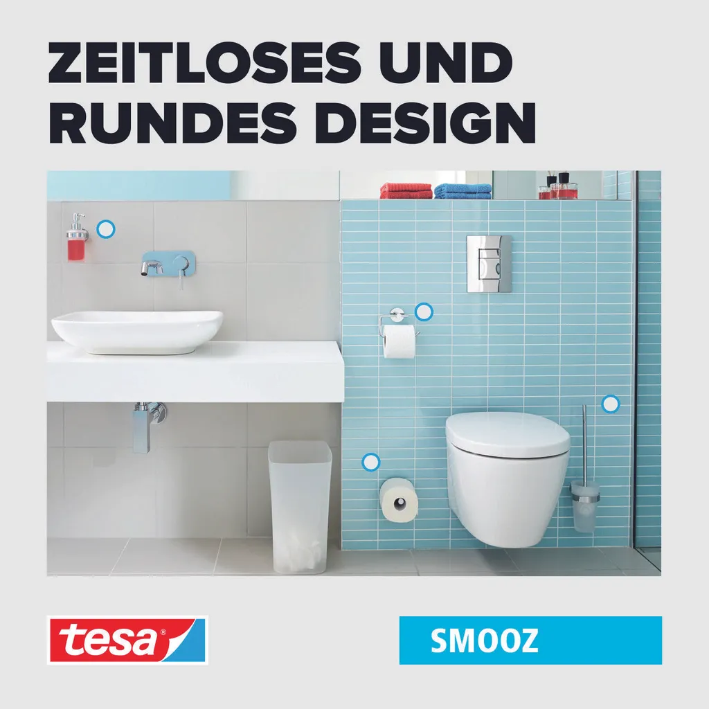 tesa 40630-00000-00 tesa Handtuch-Doppelhaken SMOOZ, verchromt - 10