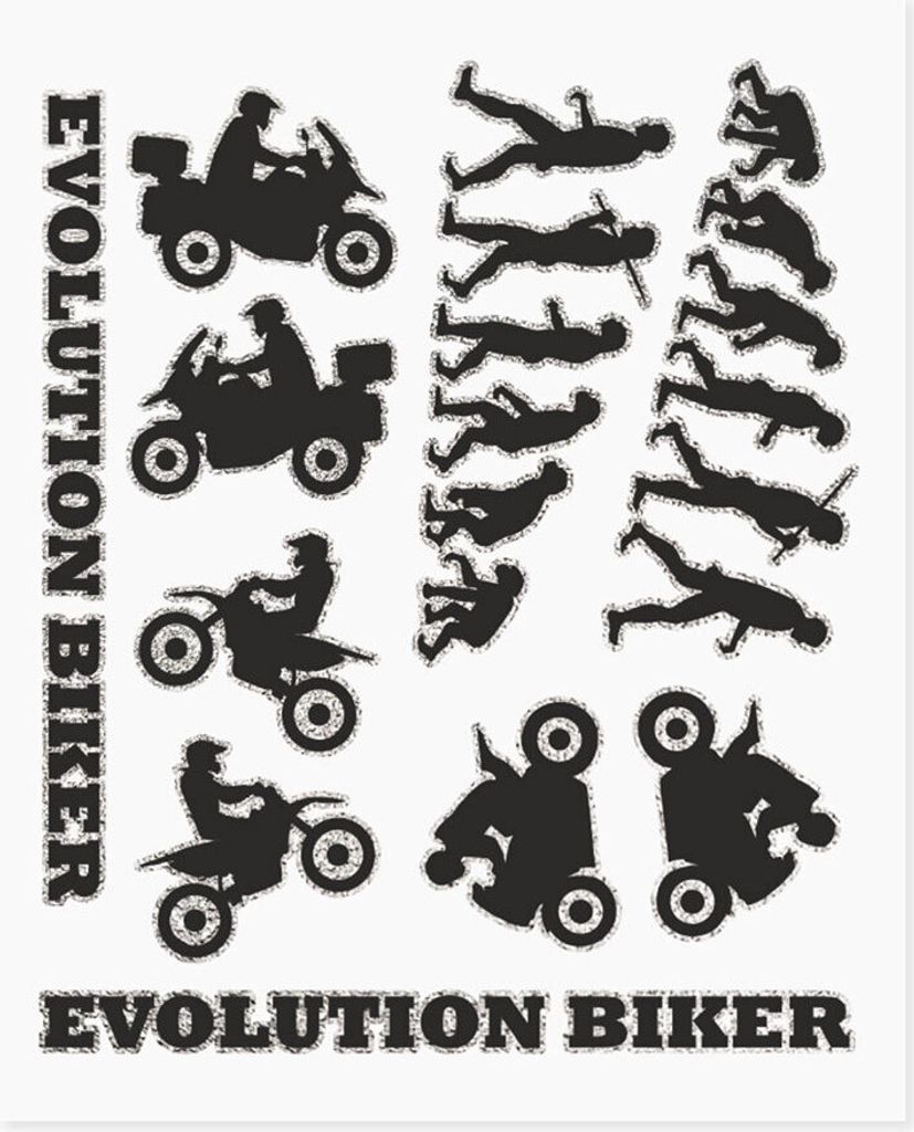 Kit Adventure Aufkleber Sticker für Moto Koffer, Evolution Biker, 20 x 24 cm