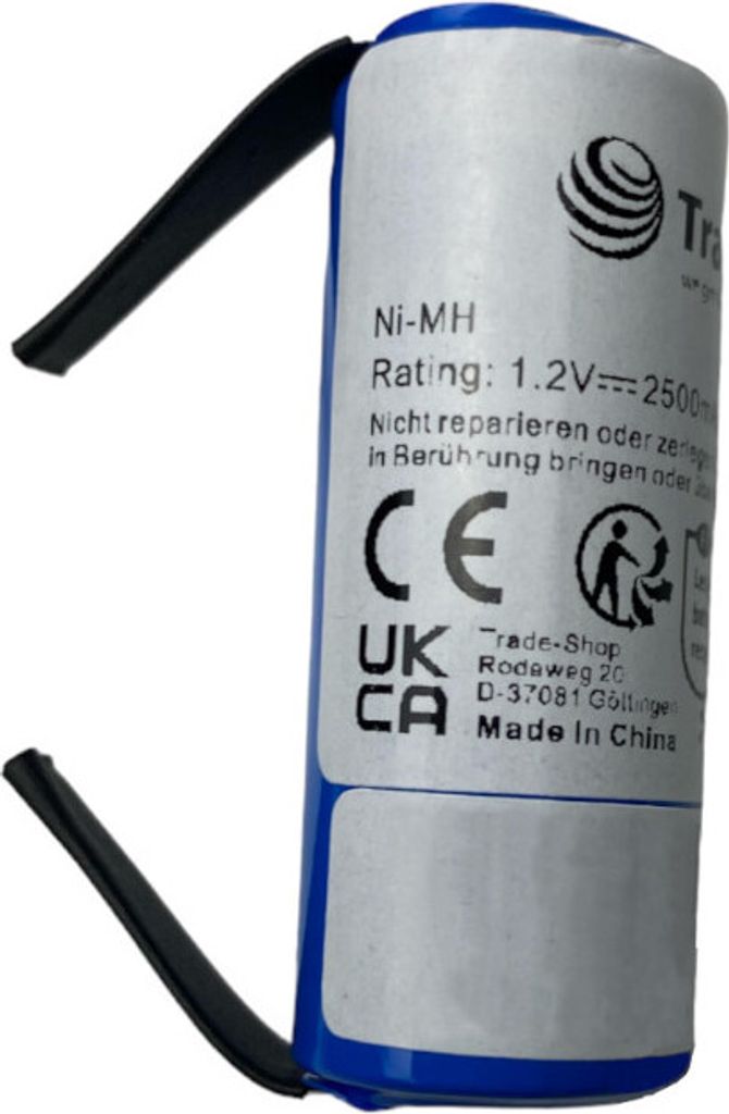Trade-Shop Ni-MH Akku 1,2V / 2500mAh für Braun Oral-B Professional Care Triumph 1000 2000 2500 3000 4900 5000 5500 6000 6200 6400 6500 / 42x17mm