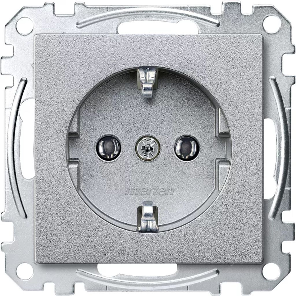 Merten SCHUKO-Steckdose SK MEG2401-0460 aluminium System M