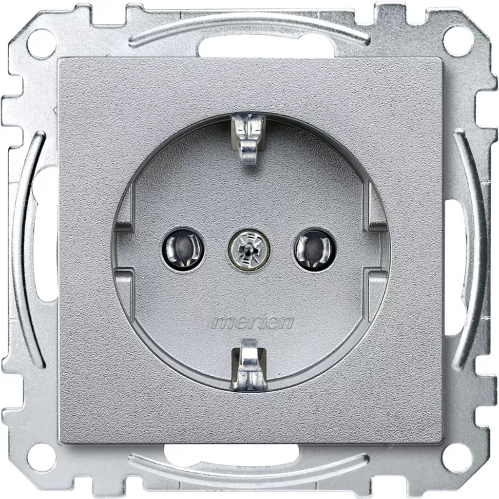 Prise de courant pour salon Merten Système M Aluminium MEG2401-0460