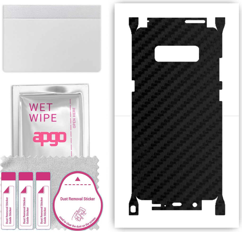 apgo Rückseite + Seiten Schutzfolie, Skin, kompatibel mit Samsung Galaxy Note 8, Hinten Displayschutzfolie aus Vinylfolie, kratzfest, einfache Mon...