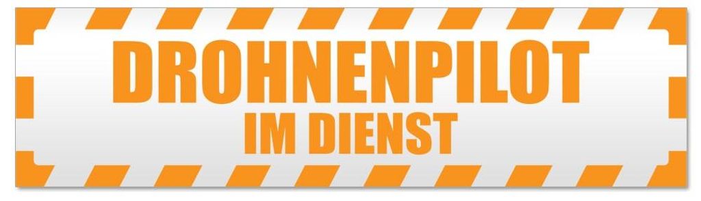 Kiwistar - Autoaufkleber - Orange - 30 x 8 cm - Drohnenpilot Dienst gestreift - Hinweis Aufkleber Sticker für Auto, Kfz, Fahrrad, PKW, LKW