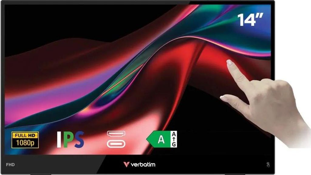 Verbatim Portable 14" FHD Touch Monitor LIGHT, 35,6 cm Obrázok produktu 